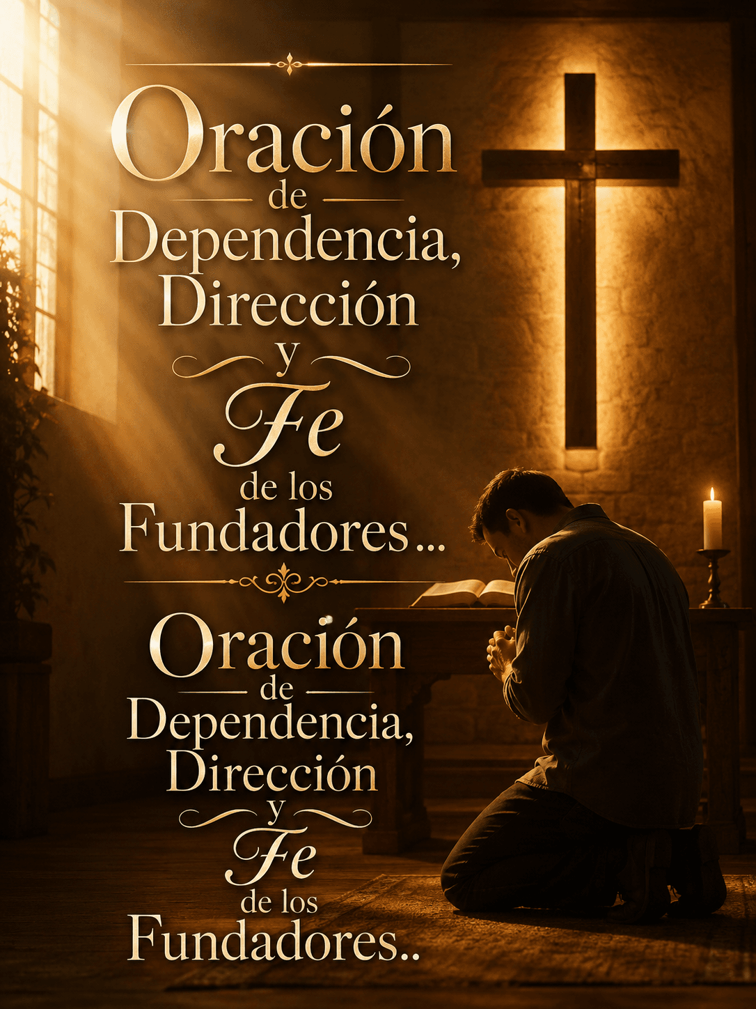Oración de Dependencia, Dirección y Fe de los Fundadores