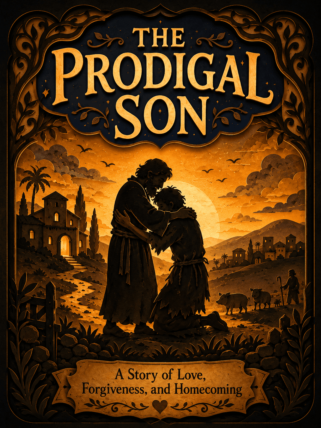 The Prodigal Son - Style Shadow Puppet Silhouette